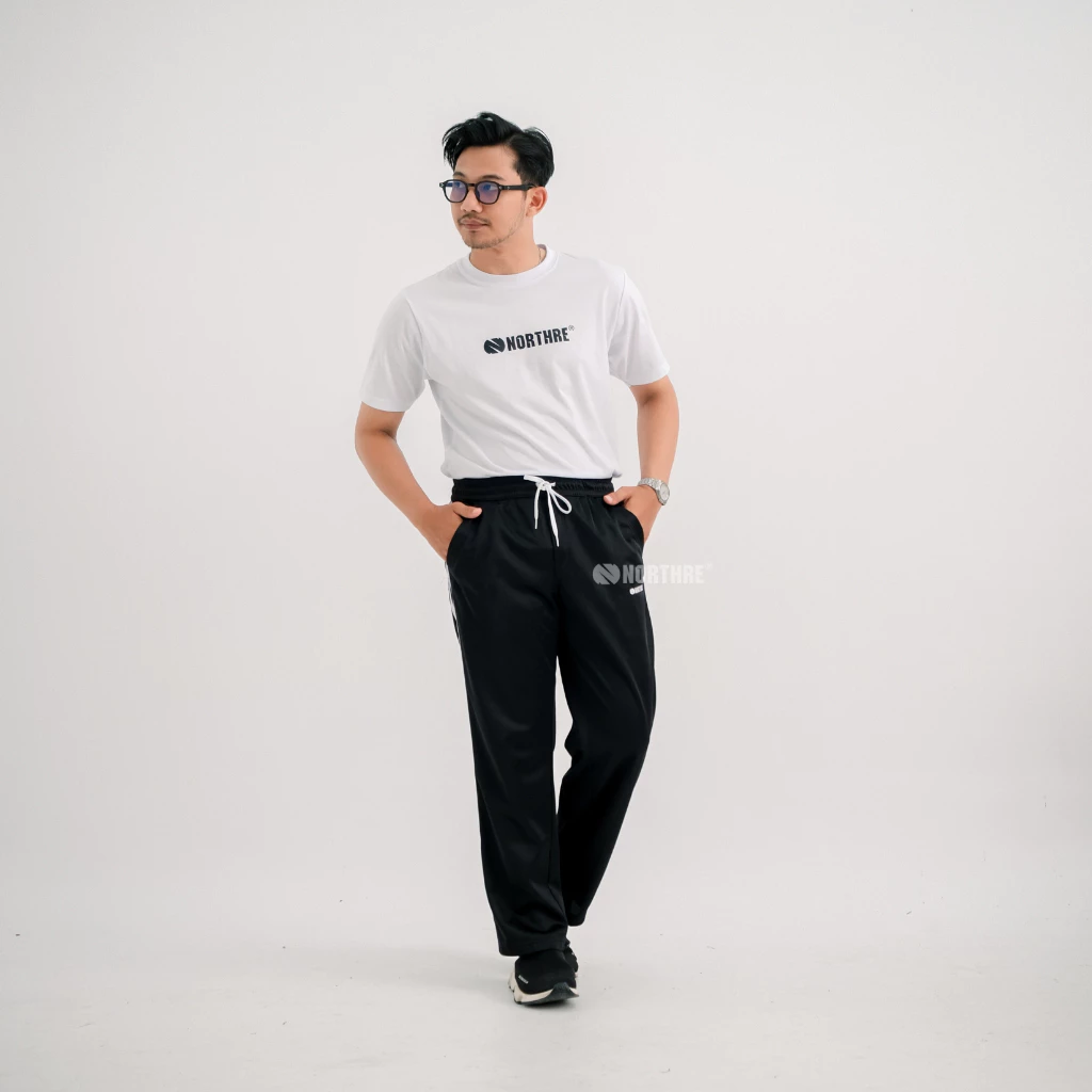 NORTHRE Crossguild Celana Panjang Training Olahraga Running Trackpants Pria dan Wanita 2 Stripes